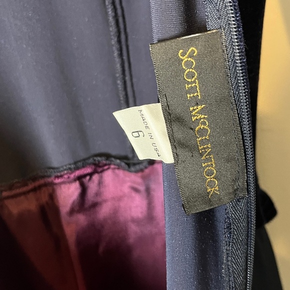 Scott McClintock Velvet & Chiffon Holiday Blue Bow Waist Long‎ Gown Dress Sz 6 - Picture 11 of 11